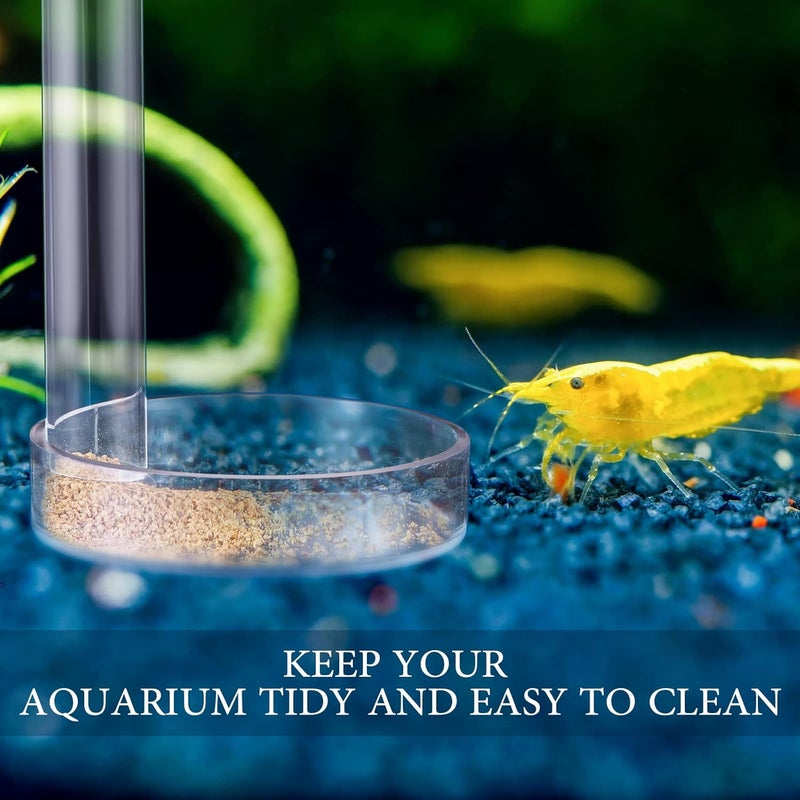 Potchen 12 Pieces Shrimp Feeder Set 4 Acrylic Tubes & 8 Dishes, Clear Crystal Glass Bowl, Fish Tank Feeding Supplies for Shrimp & Betta, 2 Sizes - Image 5